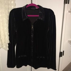 Chicos Velvet Zip-Front Jacket Sz 3